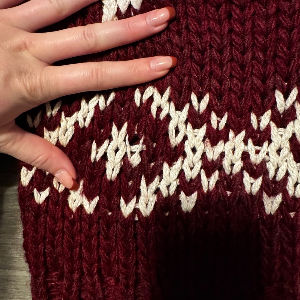 Free People Prancer and Dancer Sweater — Wine & Ivory - Picture 7 of 9